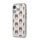 Welsh Springer Spaniel Icon with Name iPhone 14 Pro Glitter Tough Case Silver Angled Image
