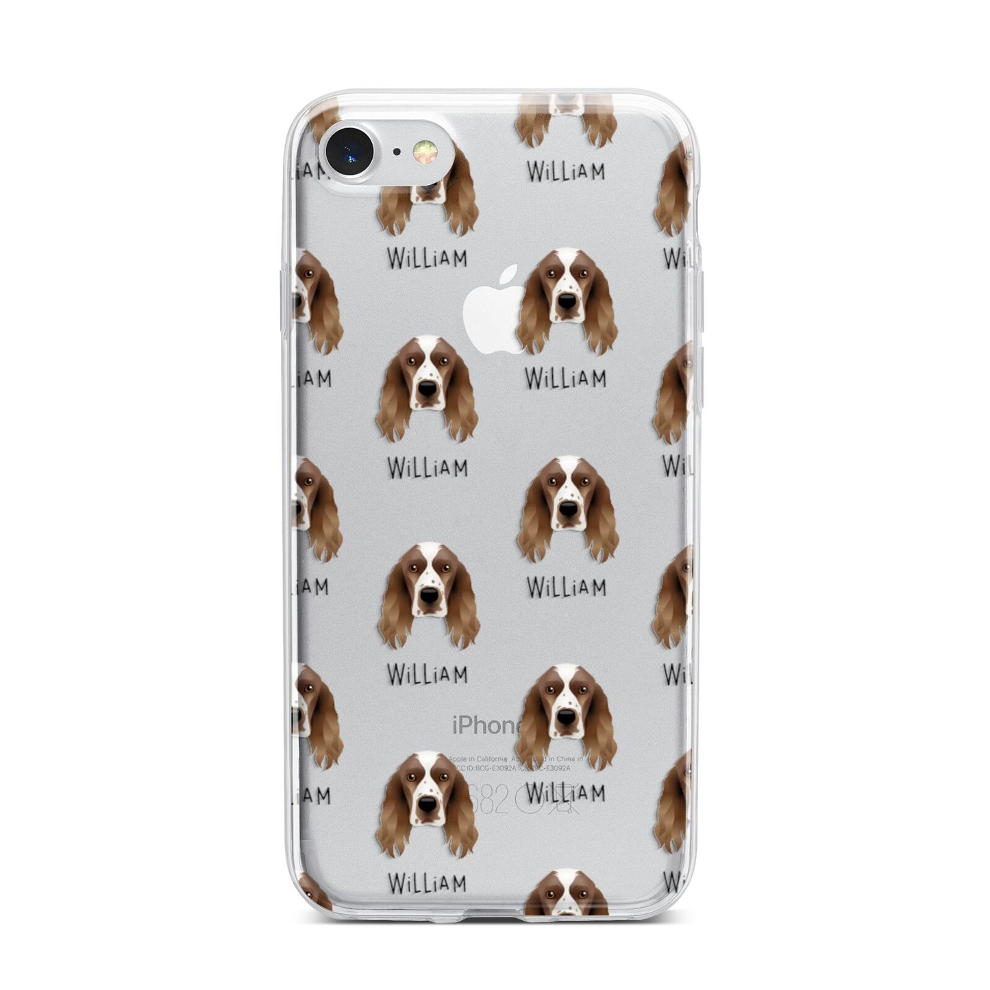 Welsh Springer Spaniel Icon with Name iPhone 7 Bumper Case on Silver iPhone