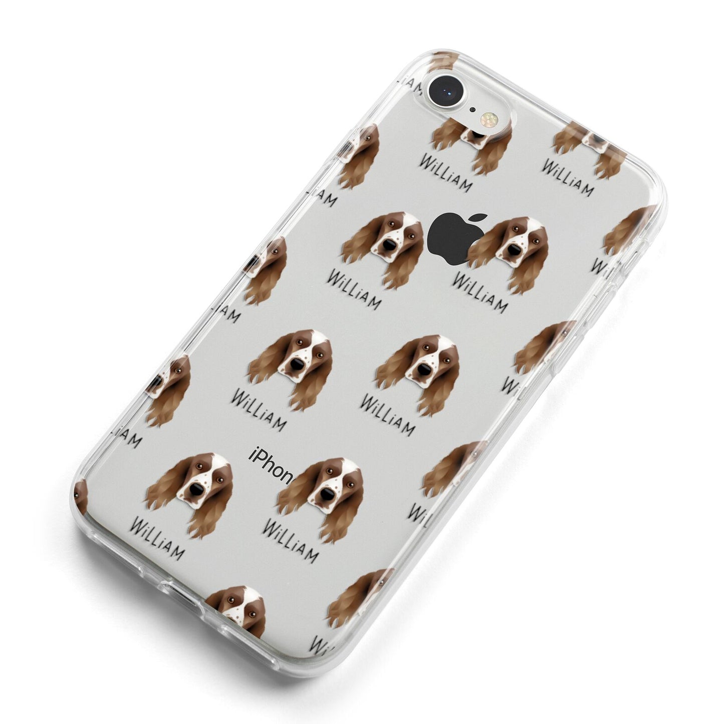 Welsh Springer Spaniel Icon with Name iPhone 8 Bumper Case on Silver iPhone Alternative Image
