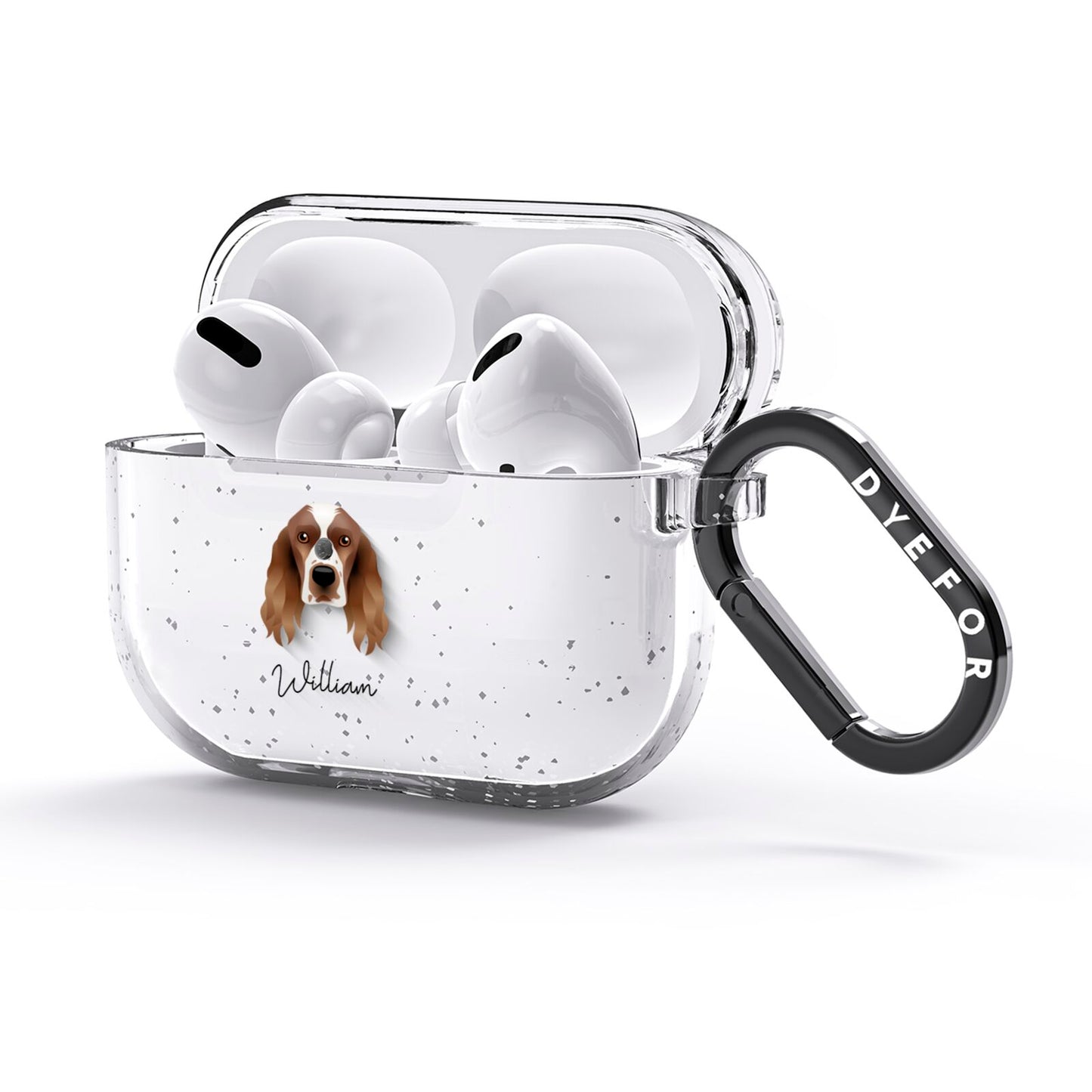 Welsh Springer Spaniel Personalised AirPods Glitter Case 3rd Gen Side Image