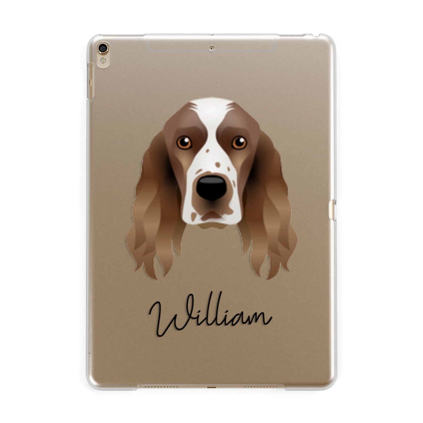 Welsh Springer Spaniel Personalised Apple iPad Gold Case
