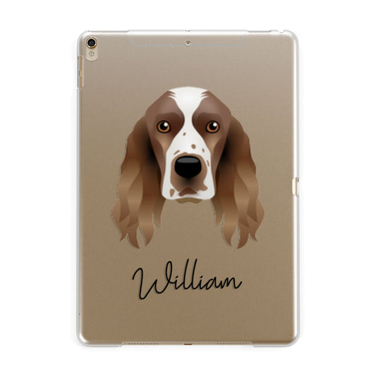 Welsh Springer Spaniel Personalised Apple iPad Gold Case