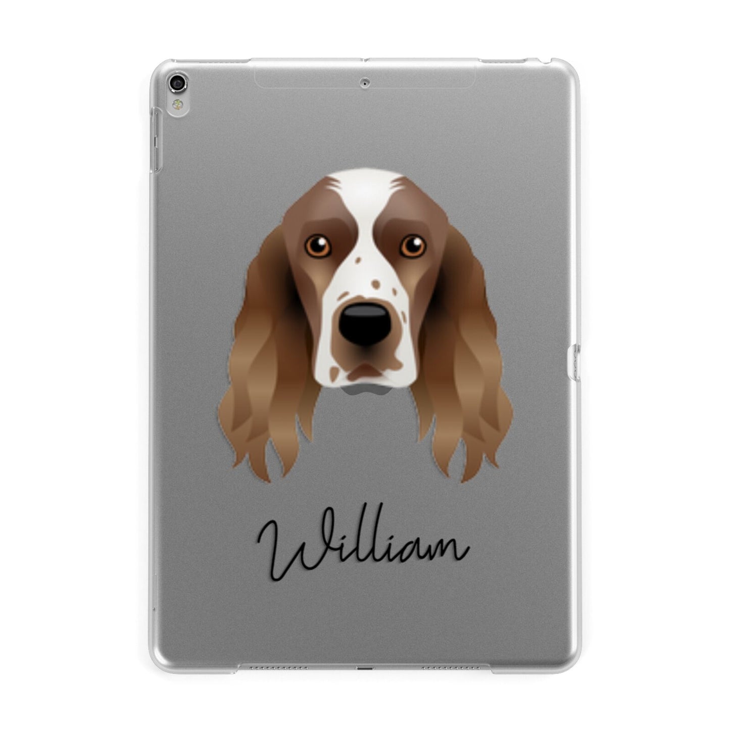 Welsh Springer Spaniel Personalised Apple iPad Silver Case