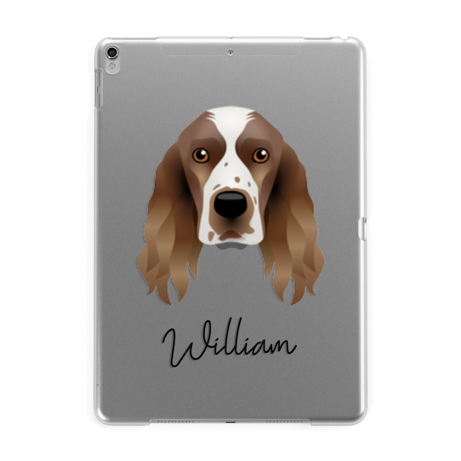 Welsh Springer Spaniel Personalised Apple iPad Silver Case