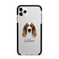 Welsh Springer Spaniel Personalised Apple iPhone 11 Pro Max in Silver with Black Impact Case