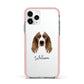 Welsh Springer Spaniel Personalised Apple iPhone 11 Pro in Silver with Pink Impact Case