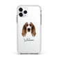 Welsh Springer Spaniel Personalised Apple iPhone 11 Pro in Silver with White Impact Case