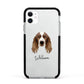 Welsh Springer Spaniel Personalised Apple iPhone 11 in White with Black Impact Case