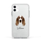 Welsh Springer Spaniel Personalised Apple iPhone 11 in White with White Impact Case