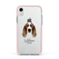 Welsh Springer Spaniel Personalised Apple iPhone XR Impact Case Pink Edge on Silver Phone