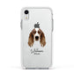 Welsh Springer Spaniel Personalised Apple iPhone XR Impact Case White Edge on Silver Phone