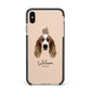 Welsh Springer Spaniel Personalised Apple iPhone Xs Max Impact Case Black Edge on Gold Phone