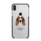 Welsh Springer Spaniel Personalised Apple iPhone Xs Max Impact Case Black Edge on Silver Phone