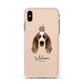 Welsh Springer Spaniel Personalised Apple iPhone Xs Max Impact Case Pink Edge on Gold Phone
