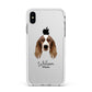 Welsh Springer Spaniel Personalised Apple iPhone Xs Max Impact Case White Edge on Silver Phone