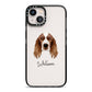 Welsh Springer Spaniel Personalised iPhone 13 Black Impact Case on Silver phone