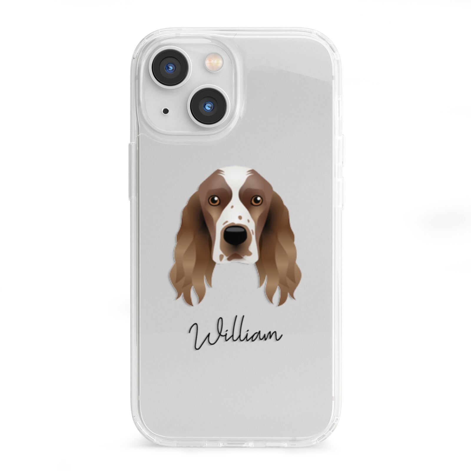Welsh Springer Spaniel Personalised iPhone 13 Mini Clear Bumper Case