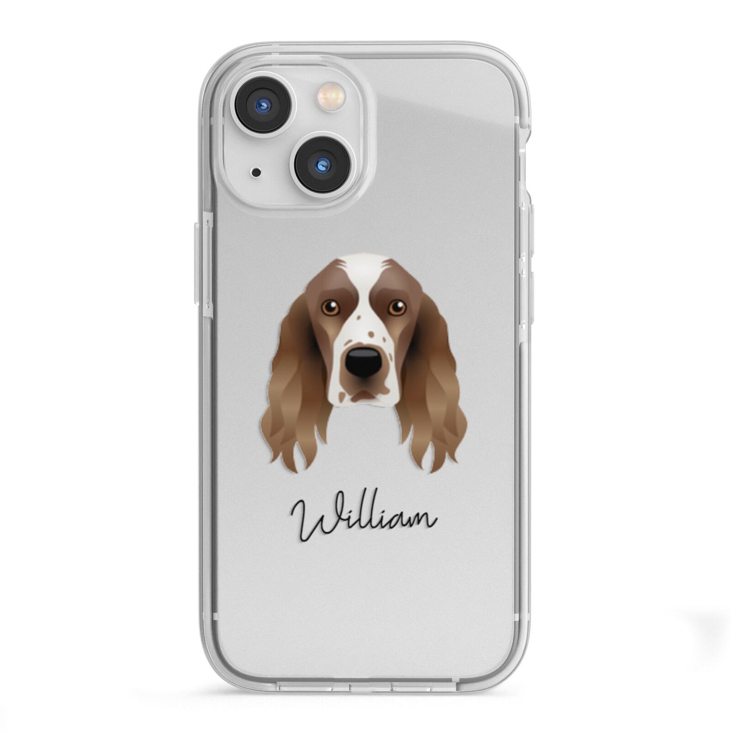 Welsh Springer Spaniel Personalised iPhone 13 Mini TPU Impact Case with White Edges