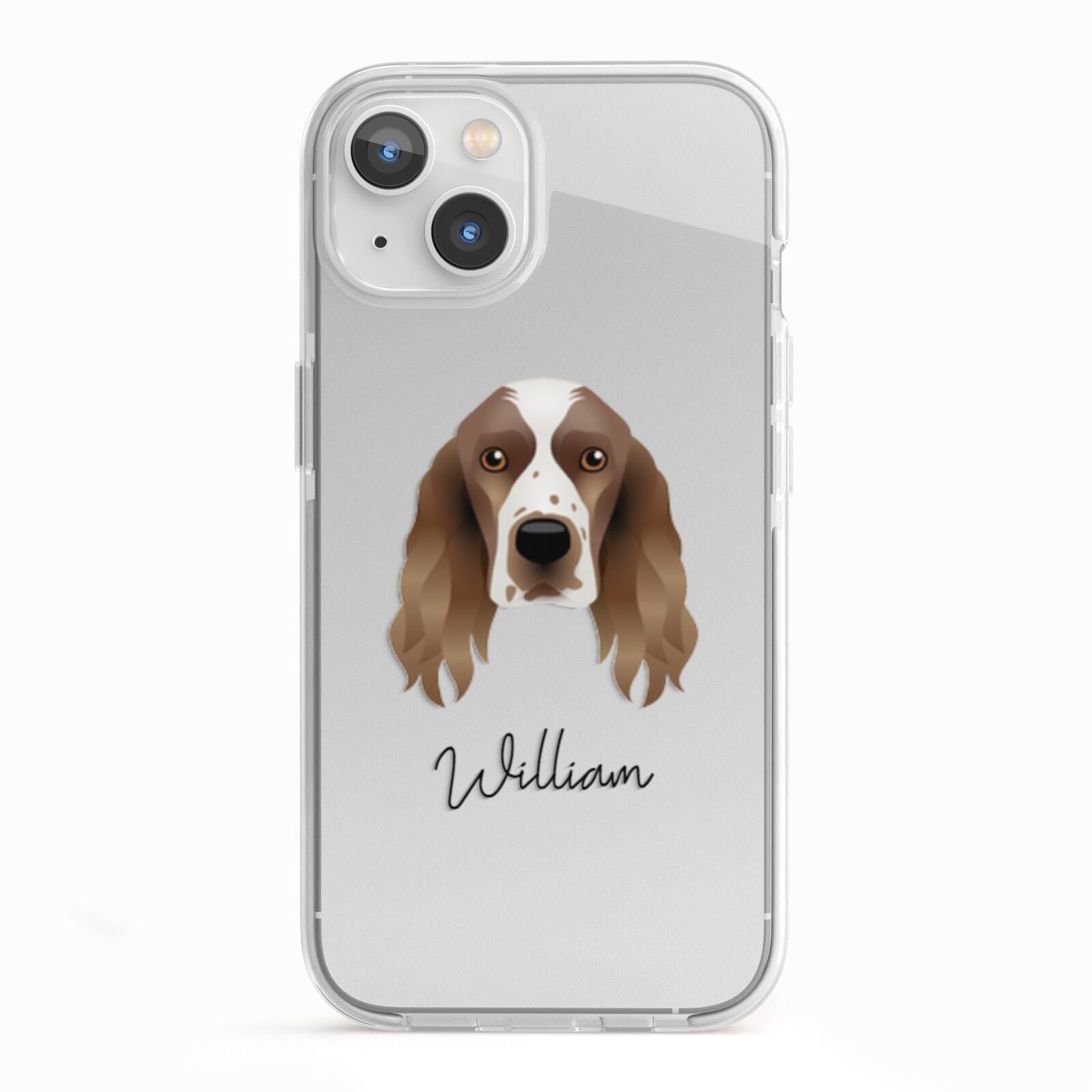 Welsh Springer Spaniel Personalised iPhone 13 TPU Impact Case with White Edges