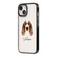 Welsh Springer Spaniel Personalised iPhone 14 Black Impact Case Side Angle on Silver phone