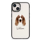 Welsh Springer Spaniel Personalised iPhone 14 Black Impact Case on Silver phone