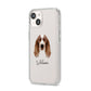 Welsh Springer Spaniel Personalised iPhone 14 Clear Tough Case Starlight Angled Image