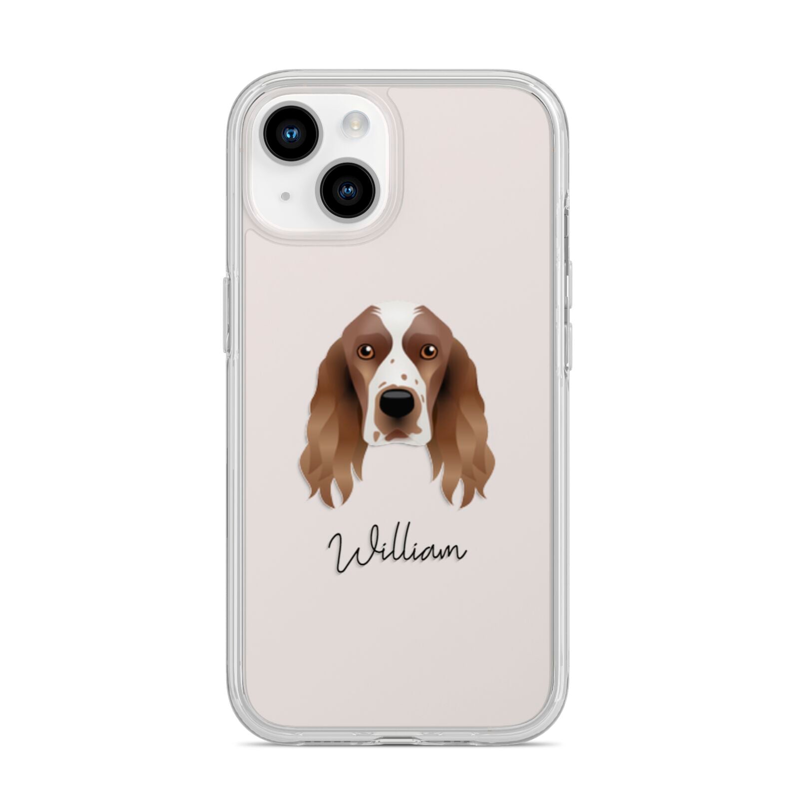 Welsh Springer Spaniel Personalised iPhone 14 Clear Tough Case Starlight