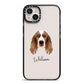 Welsh Springer Spaniel Personalised iPhone 14 Plus Black Impact Case on Silver phone