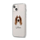 Welsh Springer Spaniel Personalised iPhone 14 Plus Clear Tough Case Starlight Angled Image