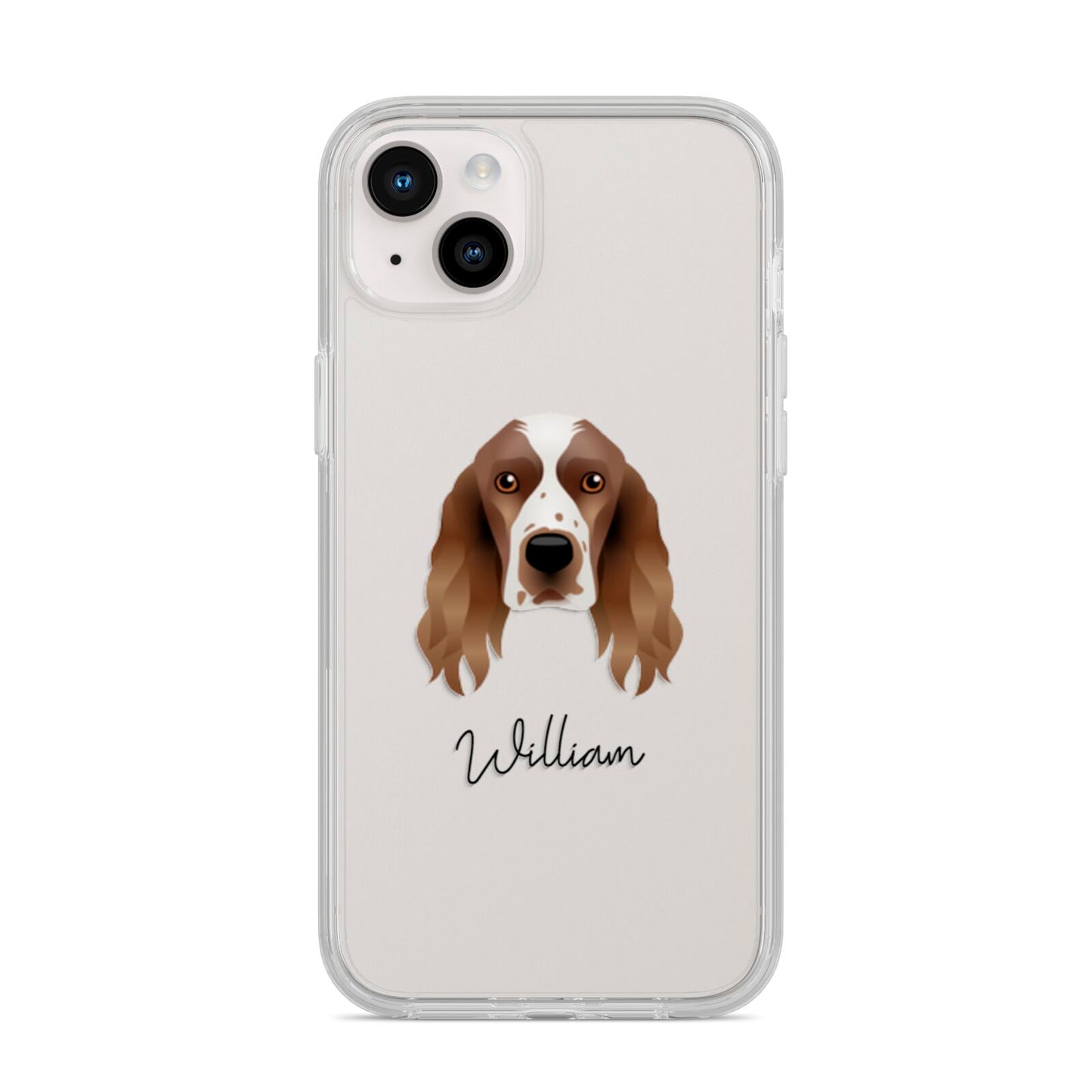Welsh Springer Spaniel Personalised iPhone 14 Plus Clear Tough Case Starlight