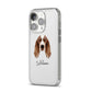 Welsh Springer Spaniel Personalised iPhone 14 Pro Clear Tough Case Silver Angled Image
