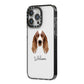 Welsh Springer Spaniel Personalised iPhone 14 Pro Max Black Impact Case Side Angle on Silver phone
