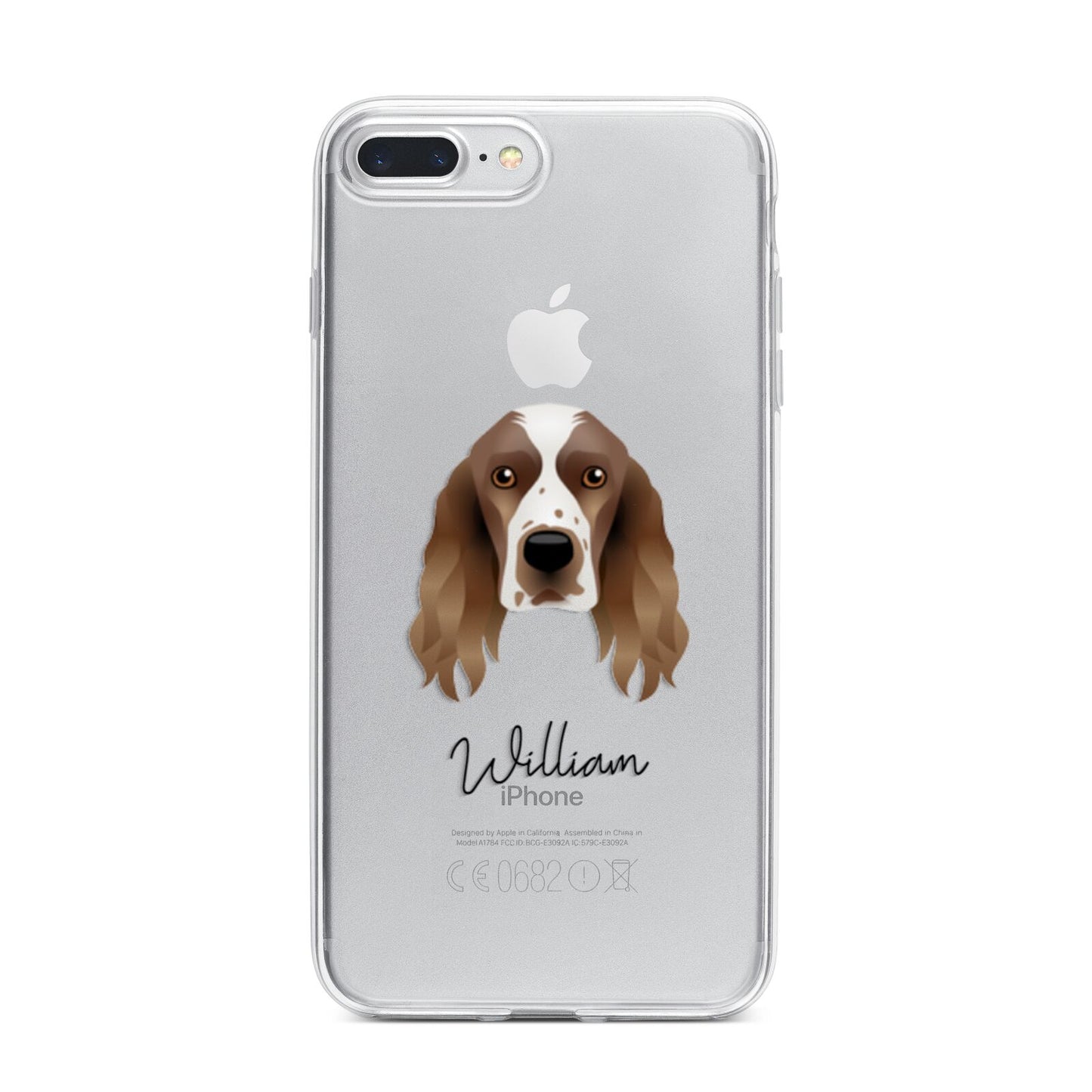 Welsh Springer Spaniel Personalised iPhone 7 Plus Bumper Case on Silver iPhone
