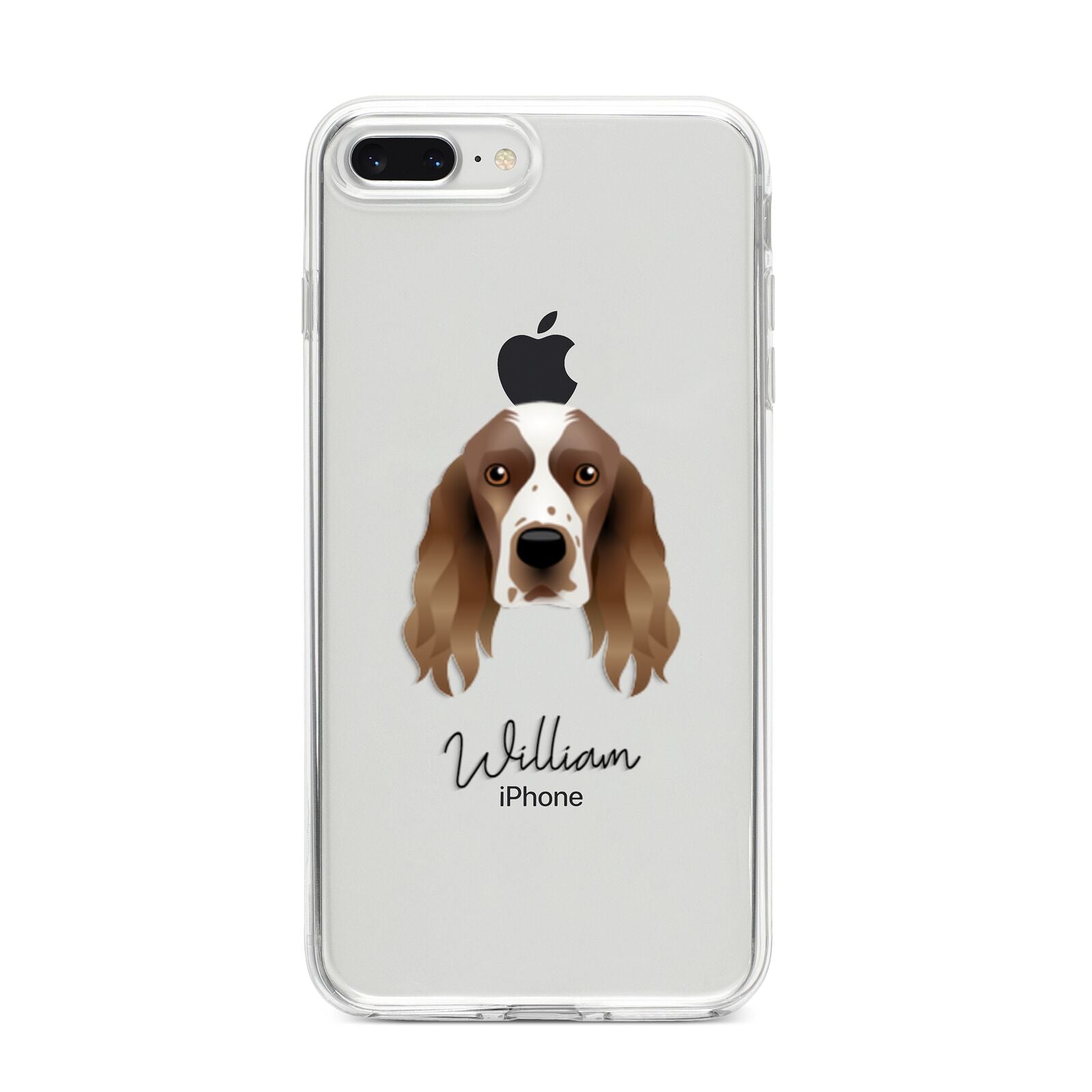 Welsh Springer Spaniel Personalised iPhone 8 Plus Bumper Case on Silver iPhone