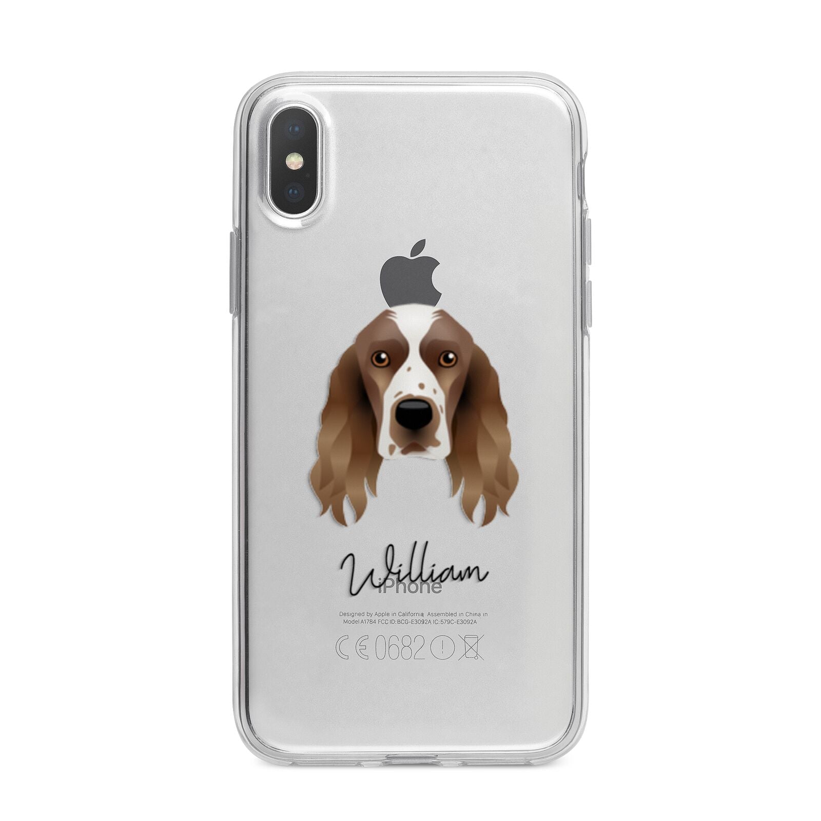 Welsh Springer Spaniel Personalised iPhone X Bumper Case on Silver iPhone Alternative Image 1