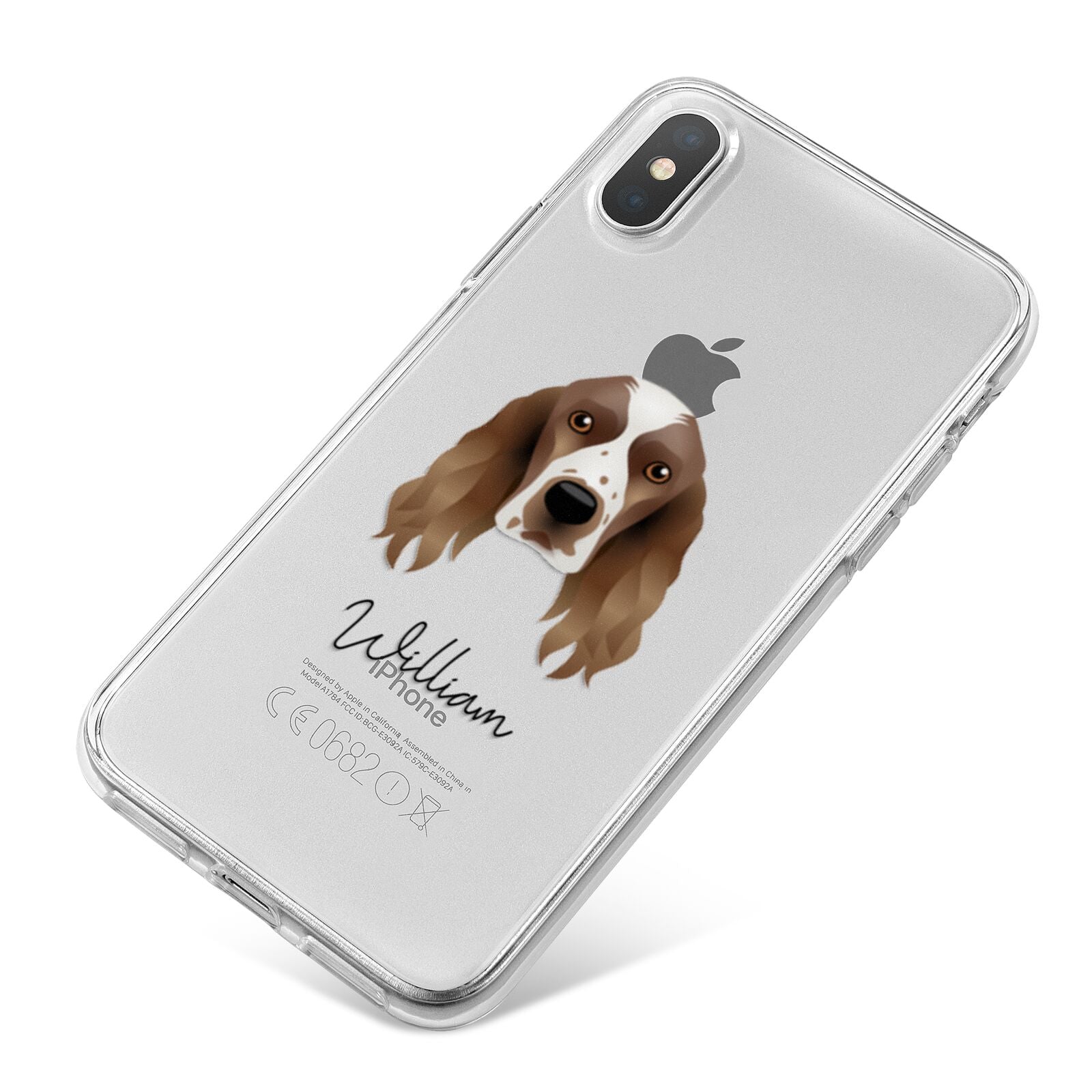 Welsh Springer Spaniel Personalised iPhone X Bumper Case on Silver iPhone