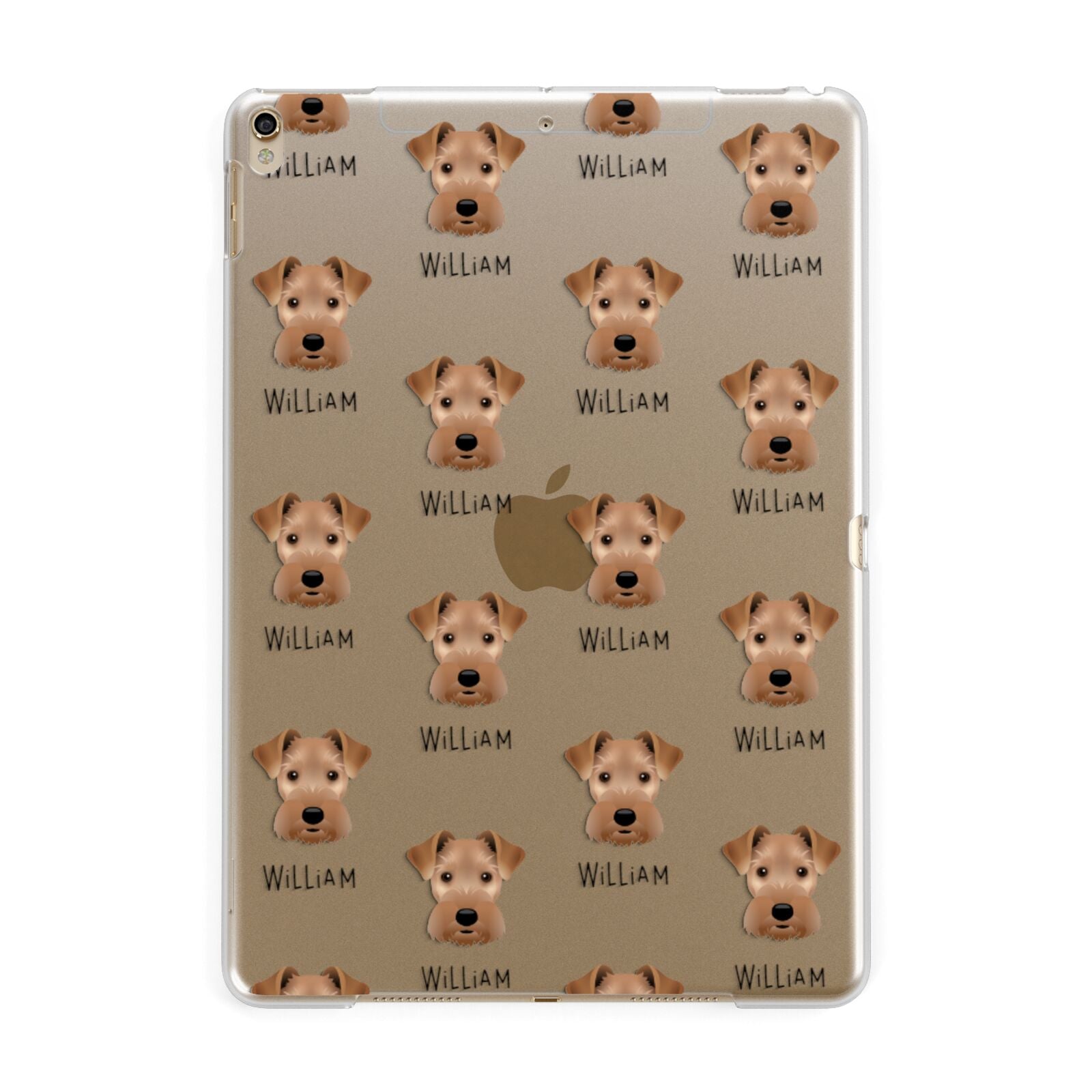 Welsh Terrier Icon with Name Apple iPad Gold Case
