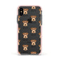 Welsh Terrier Icon with Name Apple iPhone Xs Impact Case Pink Edge on Black Phone