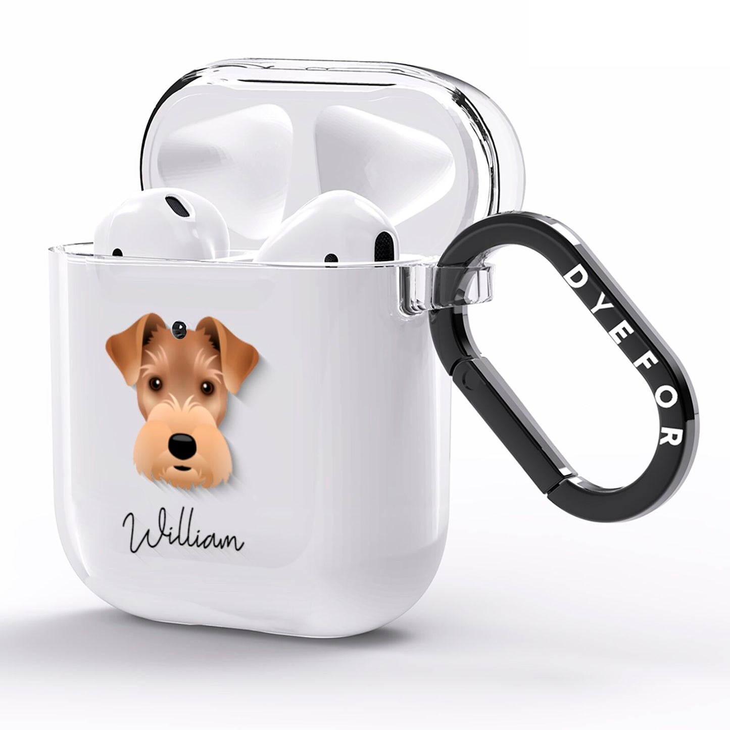 Welsh Terrier Personalised AirPods Clear Case Side Image