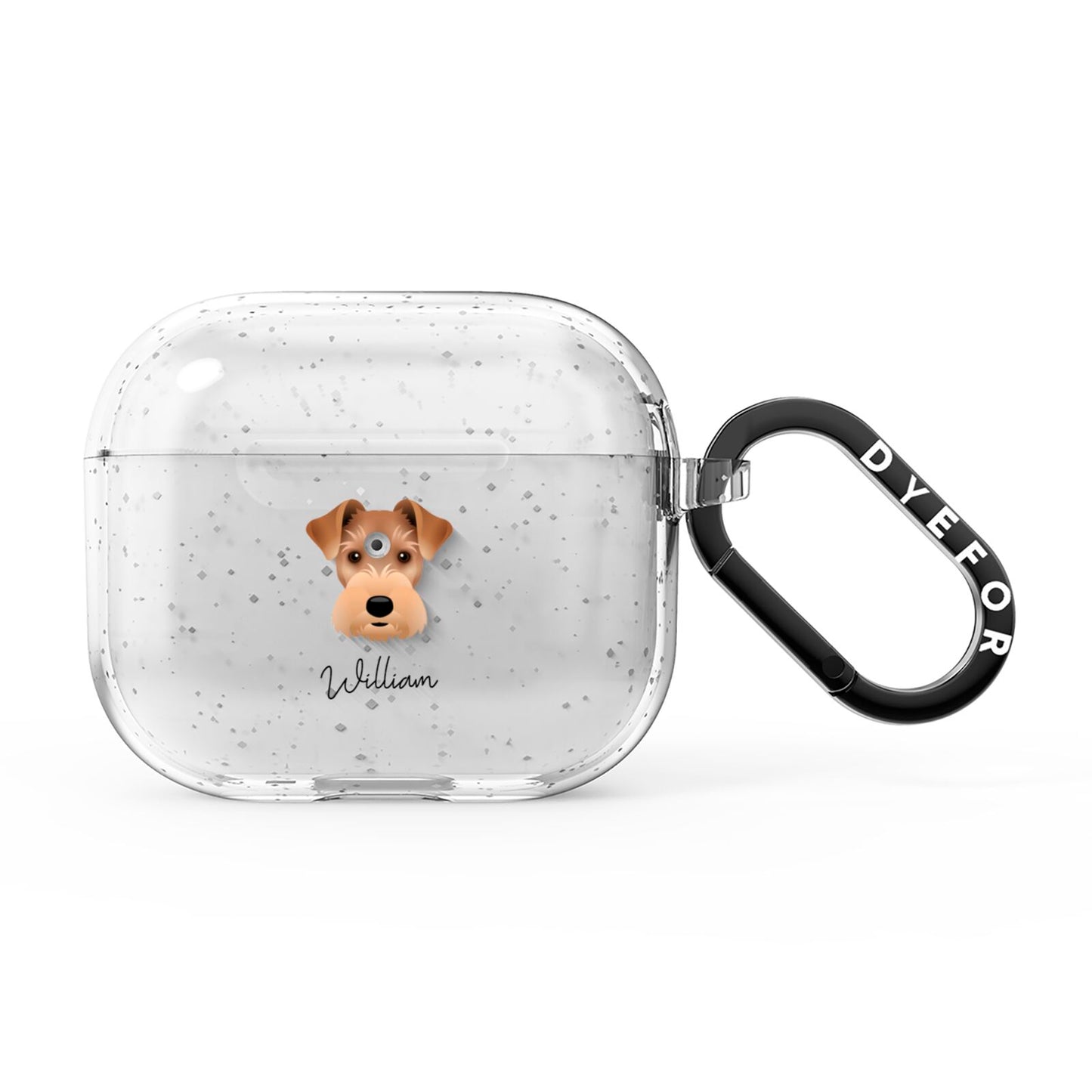 Welsh Terrier Personalised AirPods Glitter Case 3rd Gen