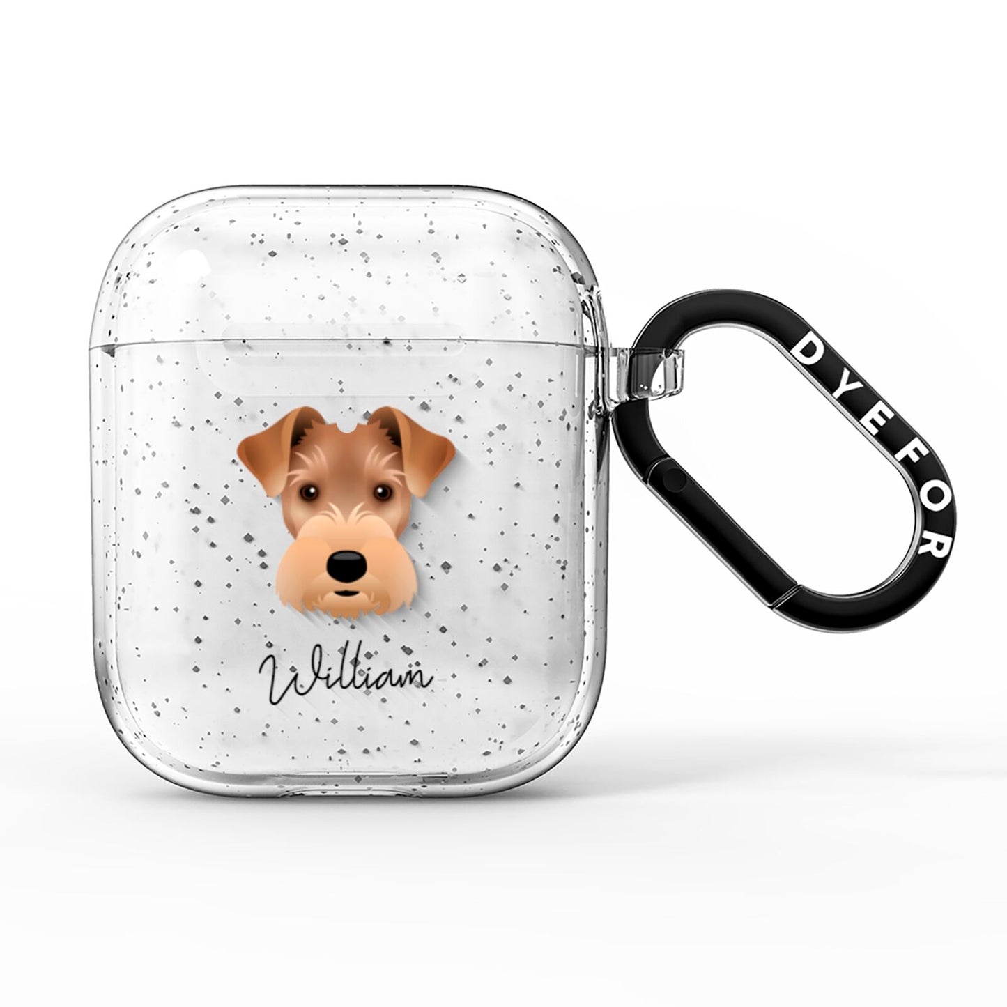 Welsh Terrier Personalised AirPods Glitter Case