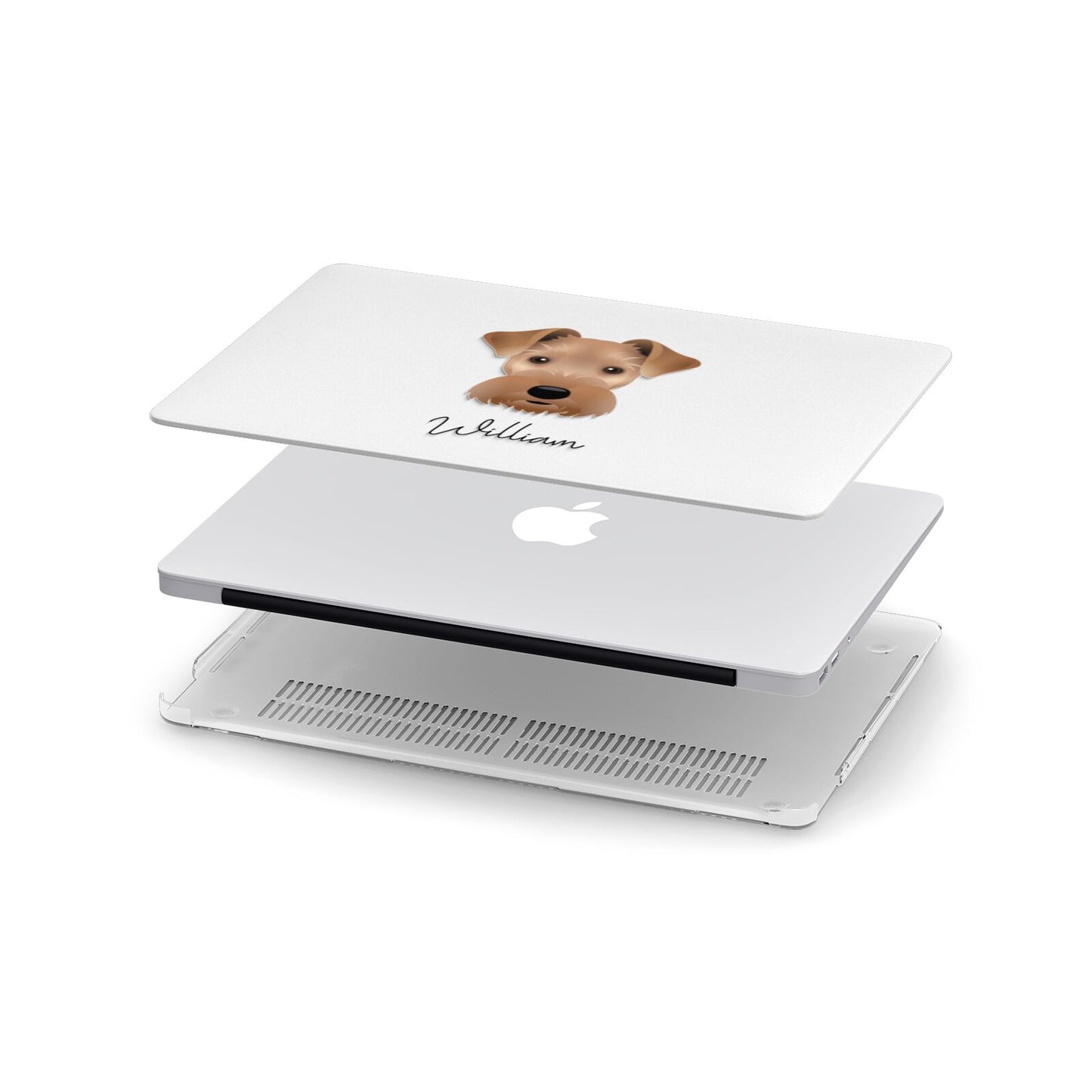Welsh Terrier Personalised Apple MacBook Case in Detail
