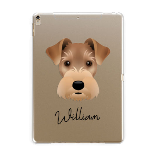 Welsh Terrier Personalised Apple iPad Gold Case