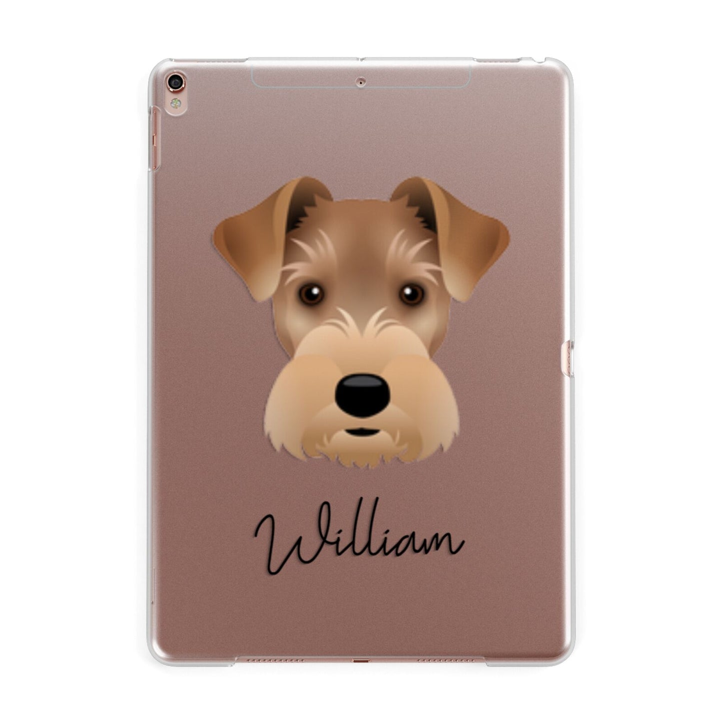 Welsh Terrier Personalised Apple iPad Rose Gold Case