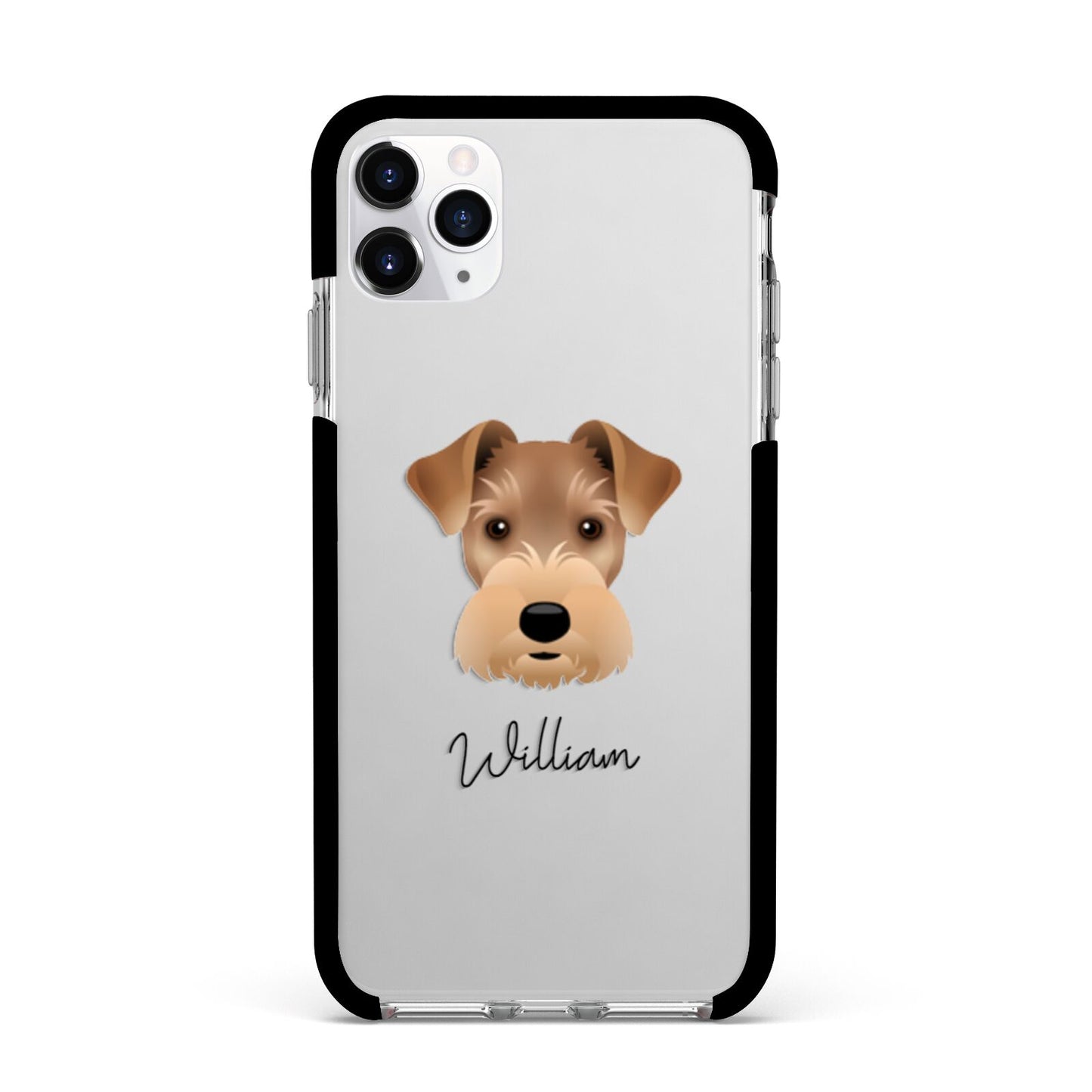 Welsh Terrier Personalised Apple iPhone 11 Pro Max in Silver with Black Impact Case