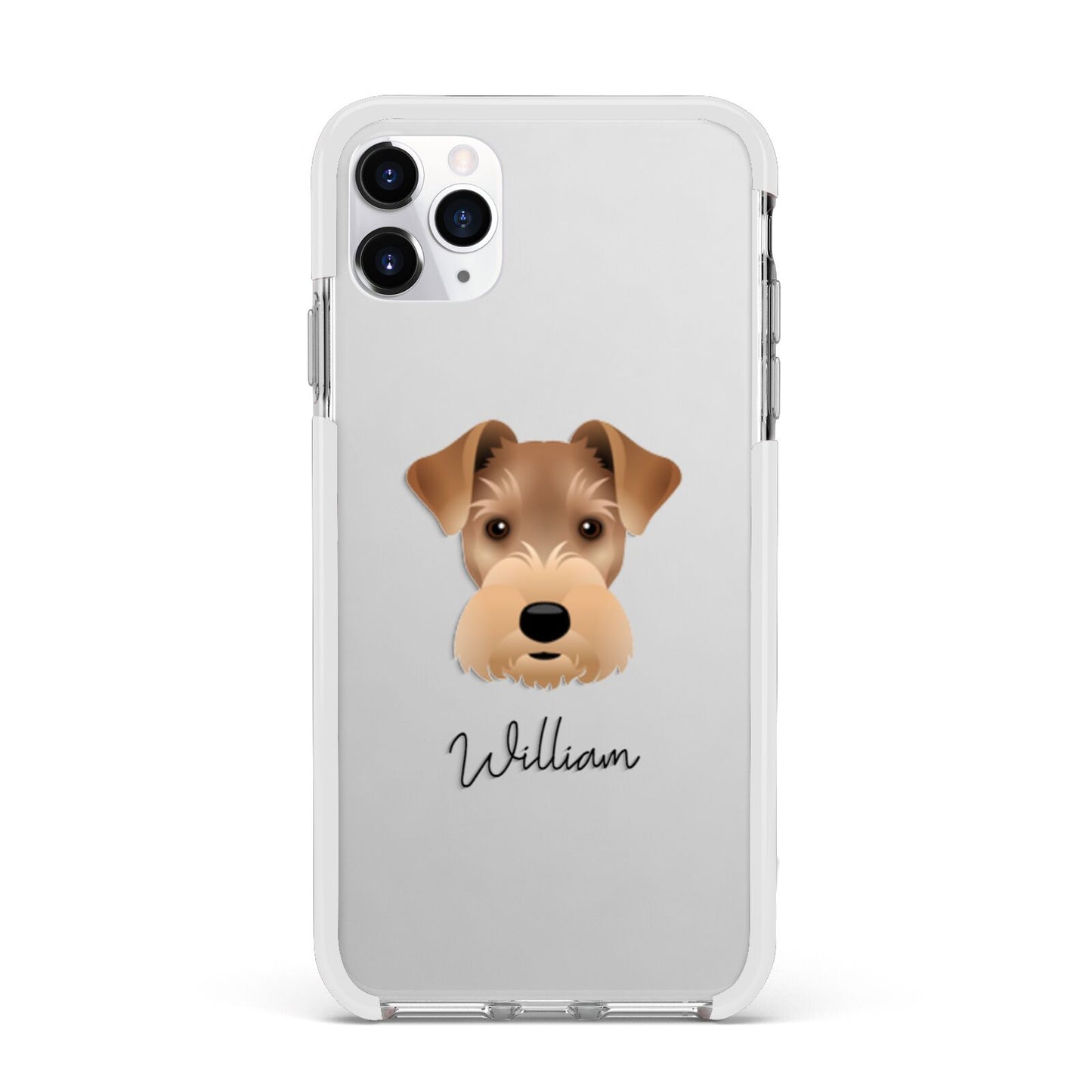 Welsh Terrier Personalised Apple iPhone 11 Pro Max in Silver with White Impact Case