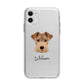 Welsh Terrier Personalised Apple iPhone 11 in White with Bumper Case