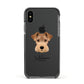 Welsh Terrier Personalised Apple iPhone Xs Impact Case Black Edge on Black Phone