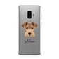 Welsh Terrier Personalised Samsung Galaxy S9 Plus Case on Silver phone