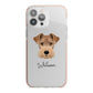 Welsh Terrier Personalised iPhone 13 Pro Max TPU Impact Case with Pink Edges